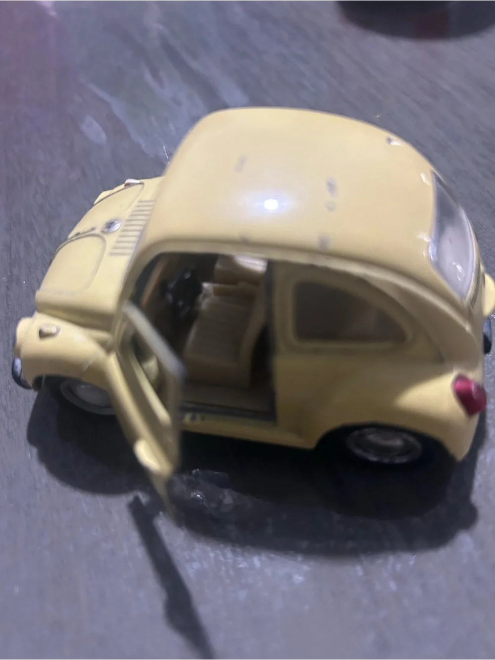 Yellow Vintage Style Kids Toy Car - Classic Beetle Look